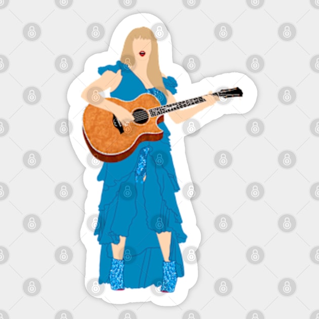 Eras Surprise Song Guitar + Blue Dress Sticker by NahNahHeyJudy